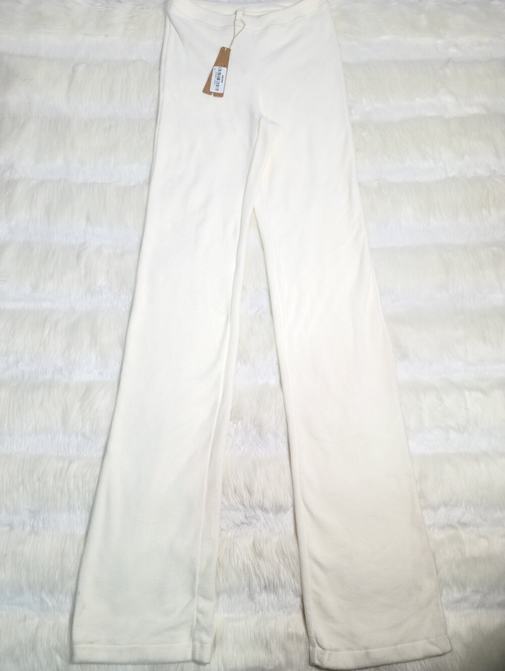 SKIMS Fleece Lounge Pants White Ecru Women Small NEW